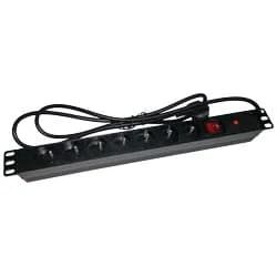 A-Lan Alantec Listwa zasilająca 19" 230V - 7 gniazd (typu E - CEE 7/5), z wyłącznikiem LED, z, zdjęcie 1 z 3