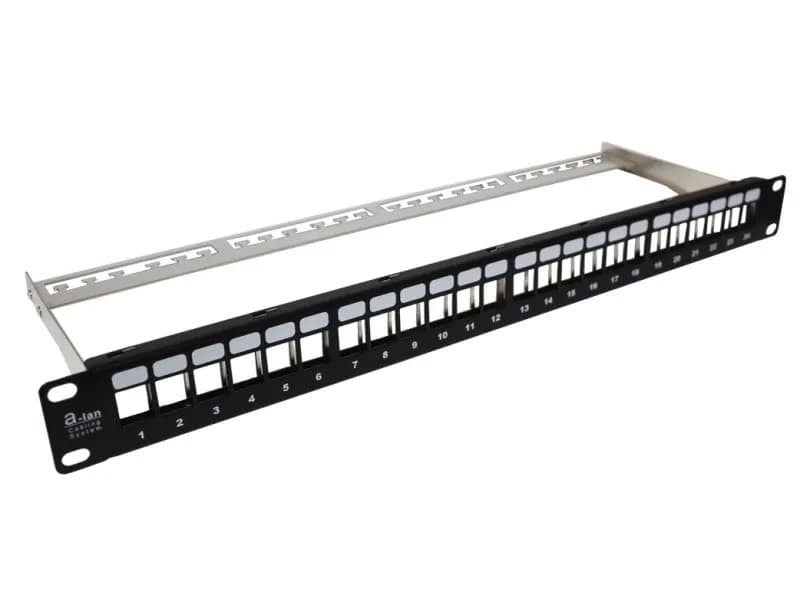 A-Lan Patch panel 19" ALANTEC modularny 24 portów 1U z podporą niewyposażony