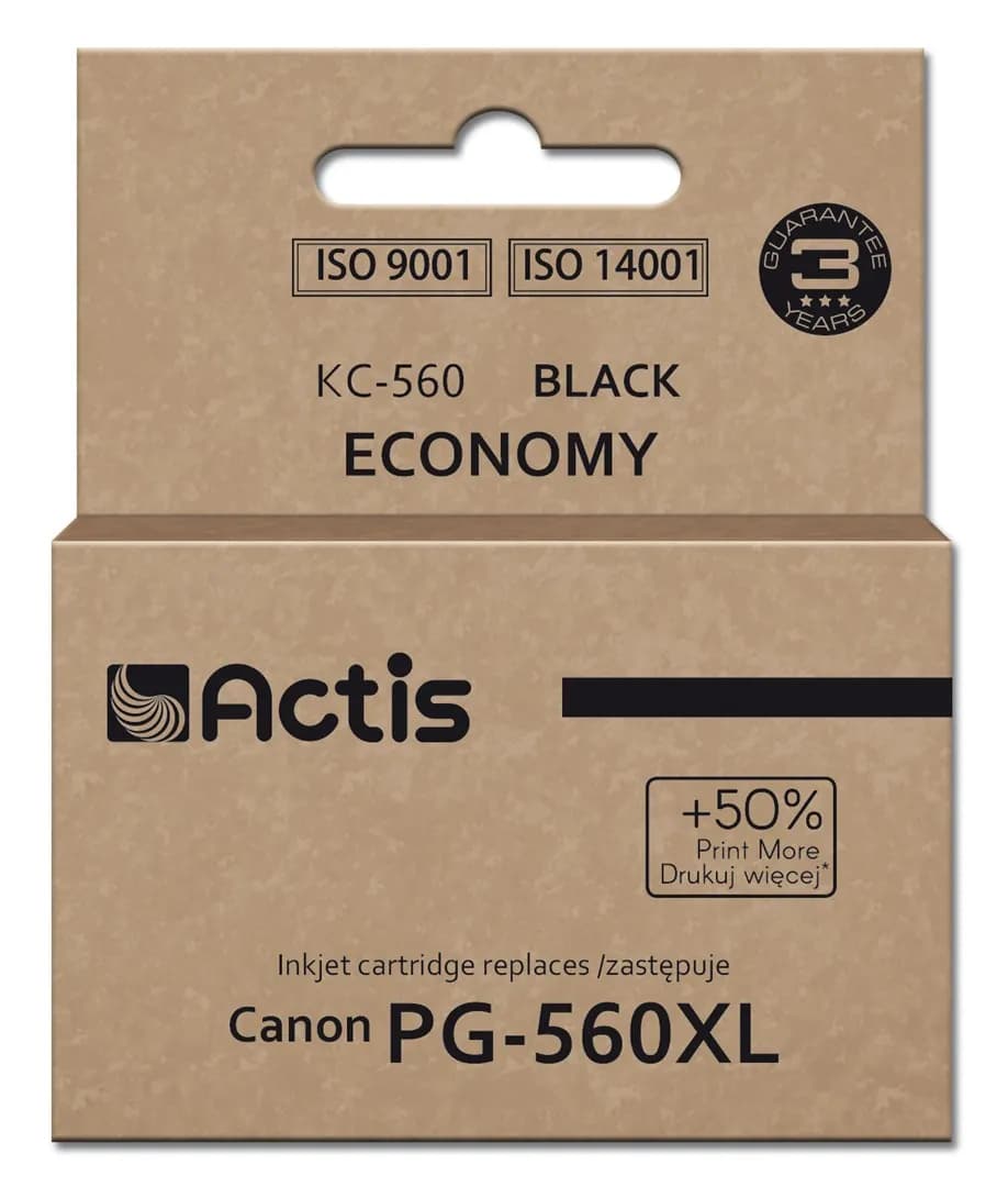 Actis KC-560 Tusz (zamiennik Canon PG-560XL; Supreme; 22 ml; czarny). Drukuje więcej o 50%, zdjęcie 1 z 2