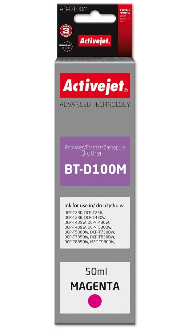 Activejet AB-D100M Buteleczka z tuszem z atramentem (zamiennik Brother BT-D100M; Supreme; 50 ml