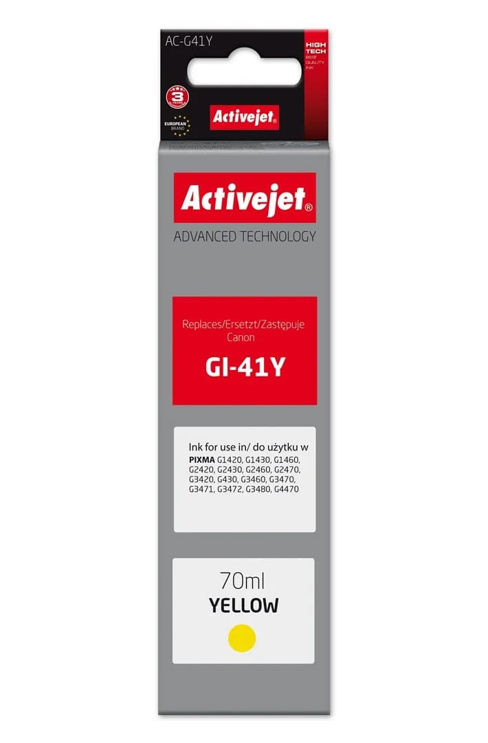Activejet AC-G41Y Buteleczka z tuszem z atramentem (zamiennik do Canon GI-41Y 4545C001; Supreme; 70
