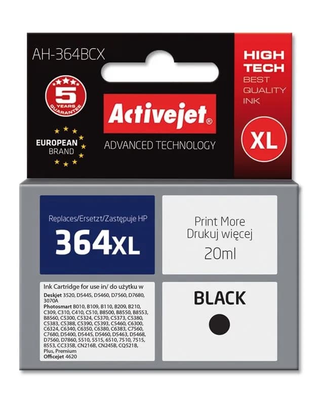 Activejet AH-364BCX Tusz (zamiennik HP 364XL CN684EE; Premium; 20 ml; czarny), zdjęcie 1 z 2