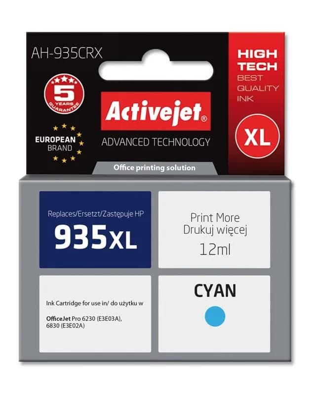 Activejet AH-935CRX Tusz (zamiennik HP 935XL C2P24AE; Premium; 12 ml; niebieski), zdjęcie 1 z 2