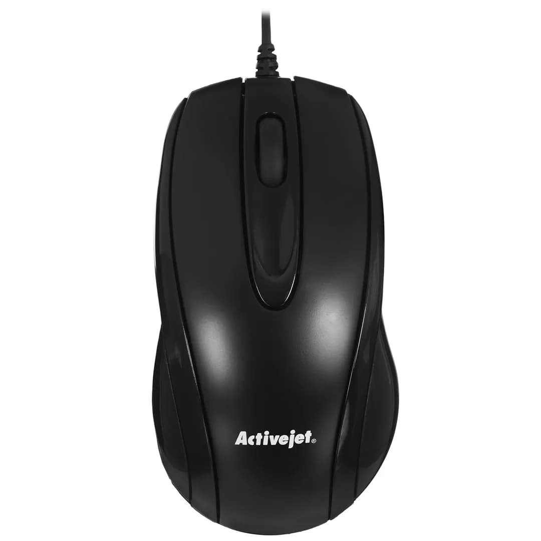 Activejet AMY-083 Mysz przewodowa USB (optyczna; 1000 DPI; czarna), zdjęcie 1 z 8