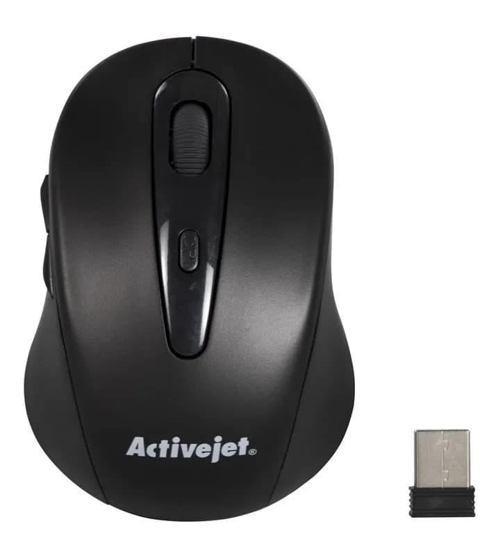 Activejet AMY-213 Mysz bezprzewodowa USB (optyczna; 1600 DPI; kolor czarny), zdjęcie 1 z 5