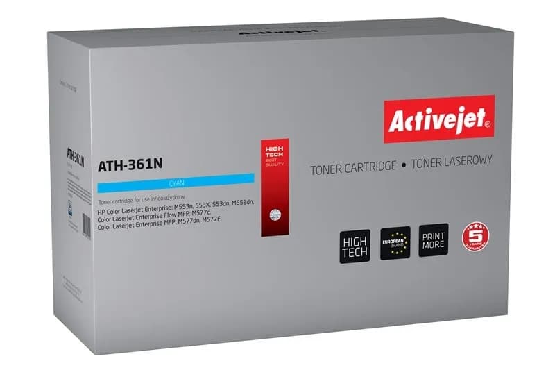 Activejet ATH-361N Toner (zamiennik HP 508A HP508A CF361A; Supreme; 5000 stron; niebieski)