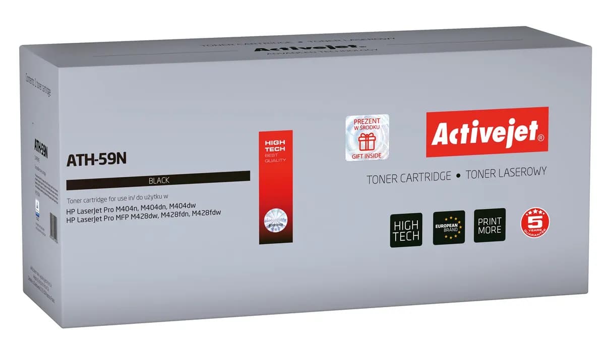 Activejet ATH-59N Toner (Zamiennik HP 59A HP59A CF259A; Supreme; 3000 stron; czarny) z chipem