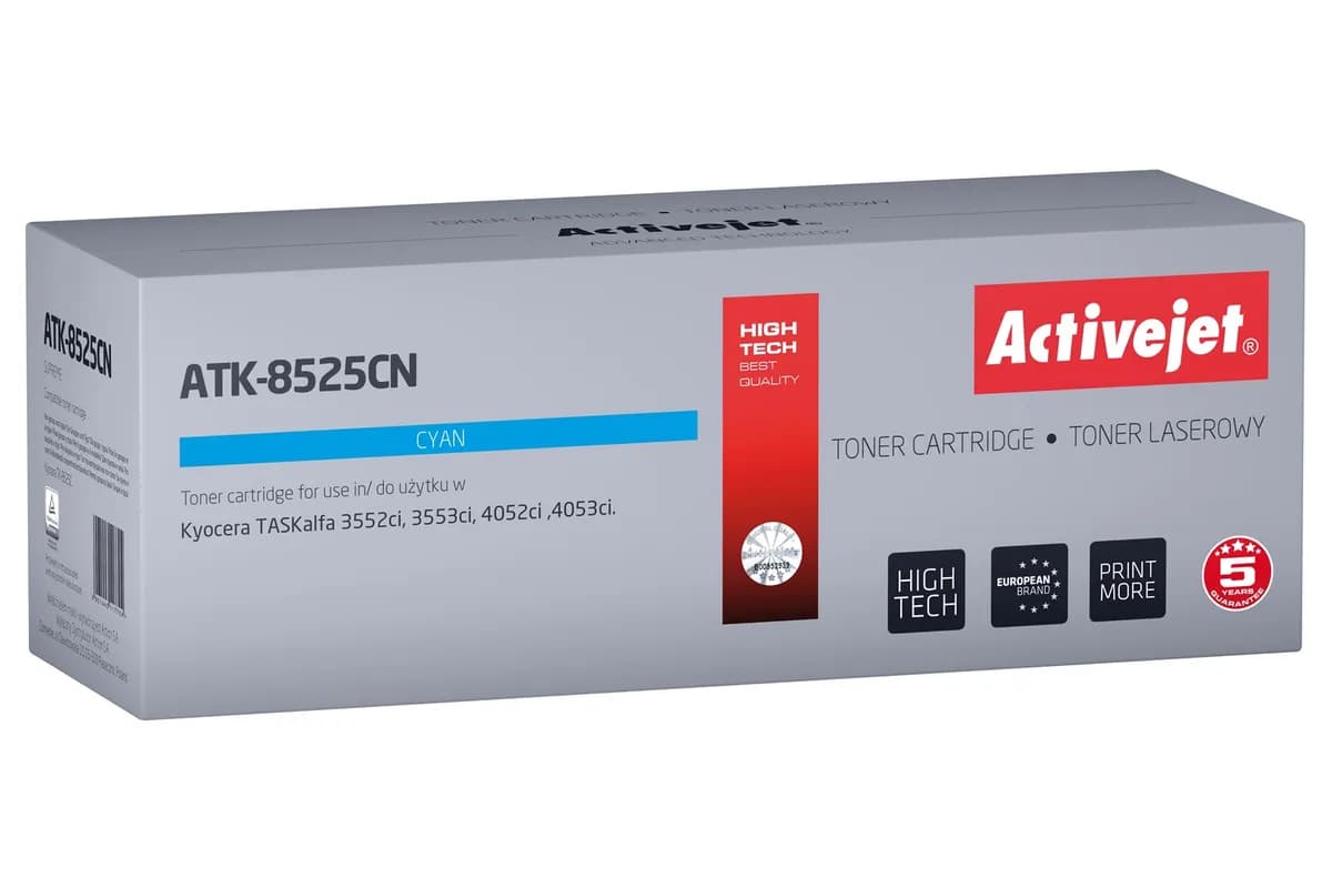 Activejet ATK-8525CN Toner (zamiennik Kyocera TK-8525C; Supreme; 20000 stron; niebieski), zdjęcie 1 z 2
