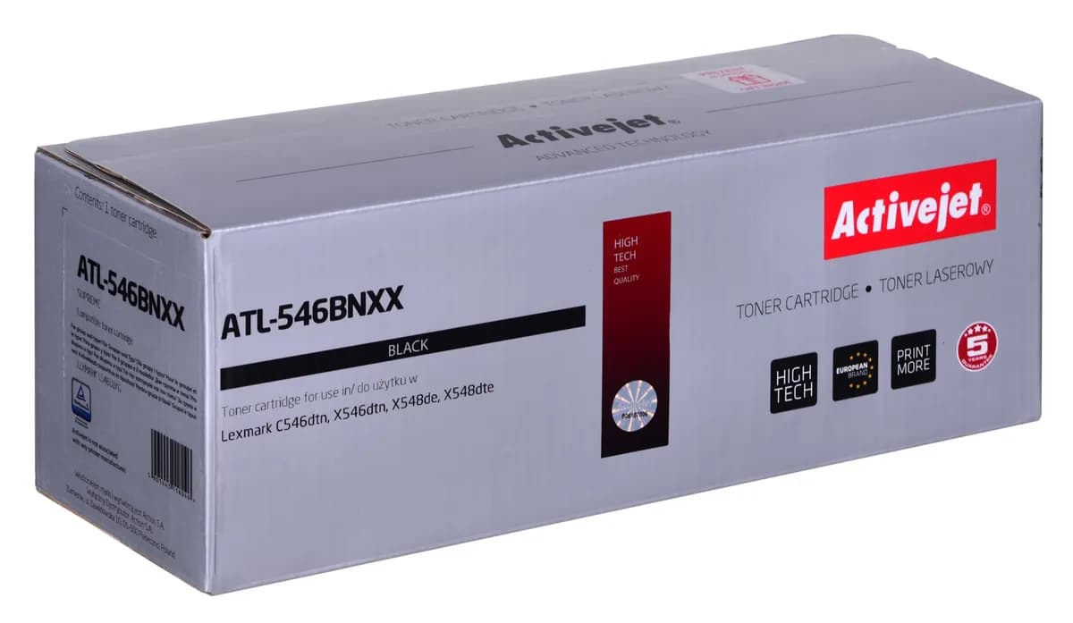 Activejet ATL-546BNXX Toner (zamiennik LEXMARK C546U1KG; Supreme; 8000 stron; czarny), zdjęcie 1 z 2