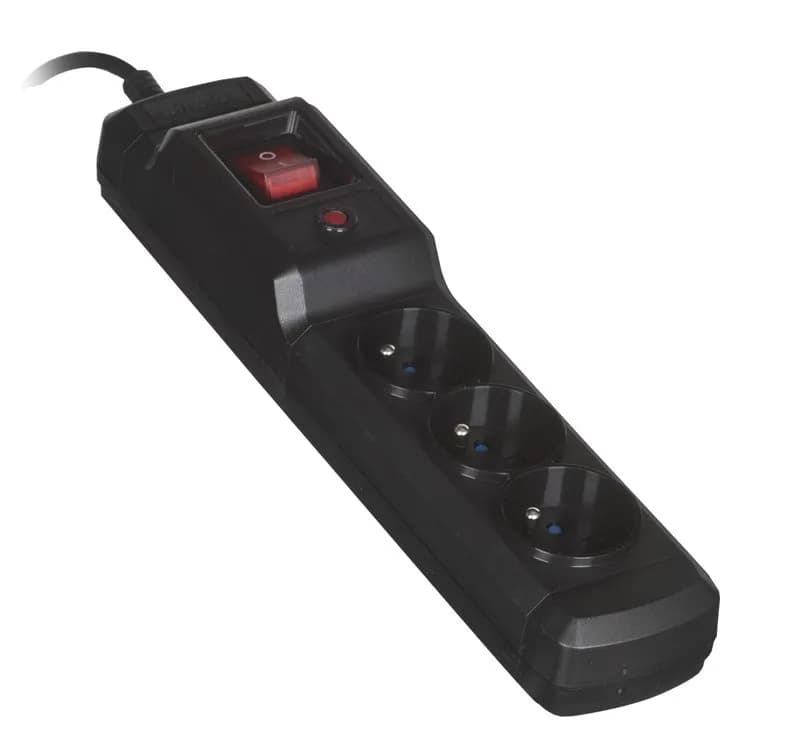 Activejet Listwa przeciwprzepięciowa (3 x UTE; 10 A; 1,5m; kolor czarny), zdjęcie 1 z 4