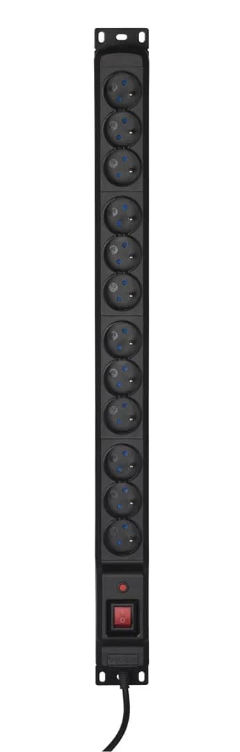 Activejet Listwa przeciwprzepięciowa COMBO/12gn/3m/cz (12 x UTE; 10 A (2500 W); 3m; kolor czarny), zdjęcie 1 z 4