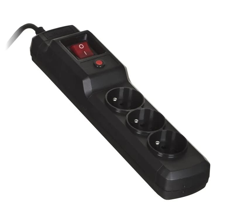 Activejet Listwa przeciwprzepięciowa COMBO 3gn/1,5m/cz (10A; 2300W) 1,5m; kolor czarny, zdjęcie 1 z 3