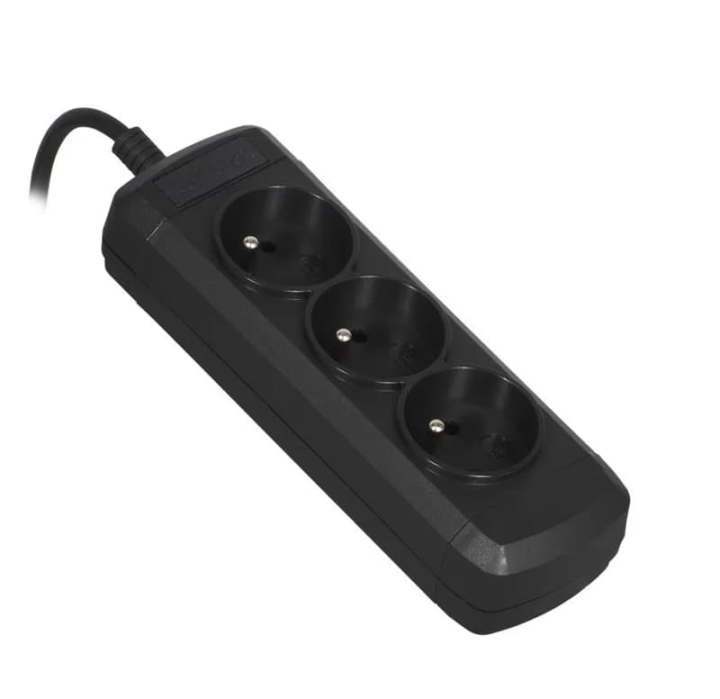 Activejet Przedłużacz (3 x UTE; 10 A; 1,5m; kolor czarny), zdjęcie 1 z 4