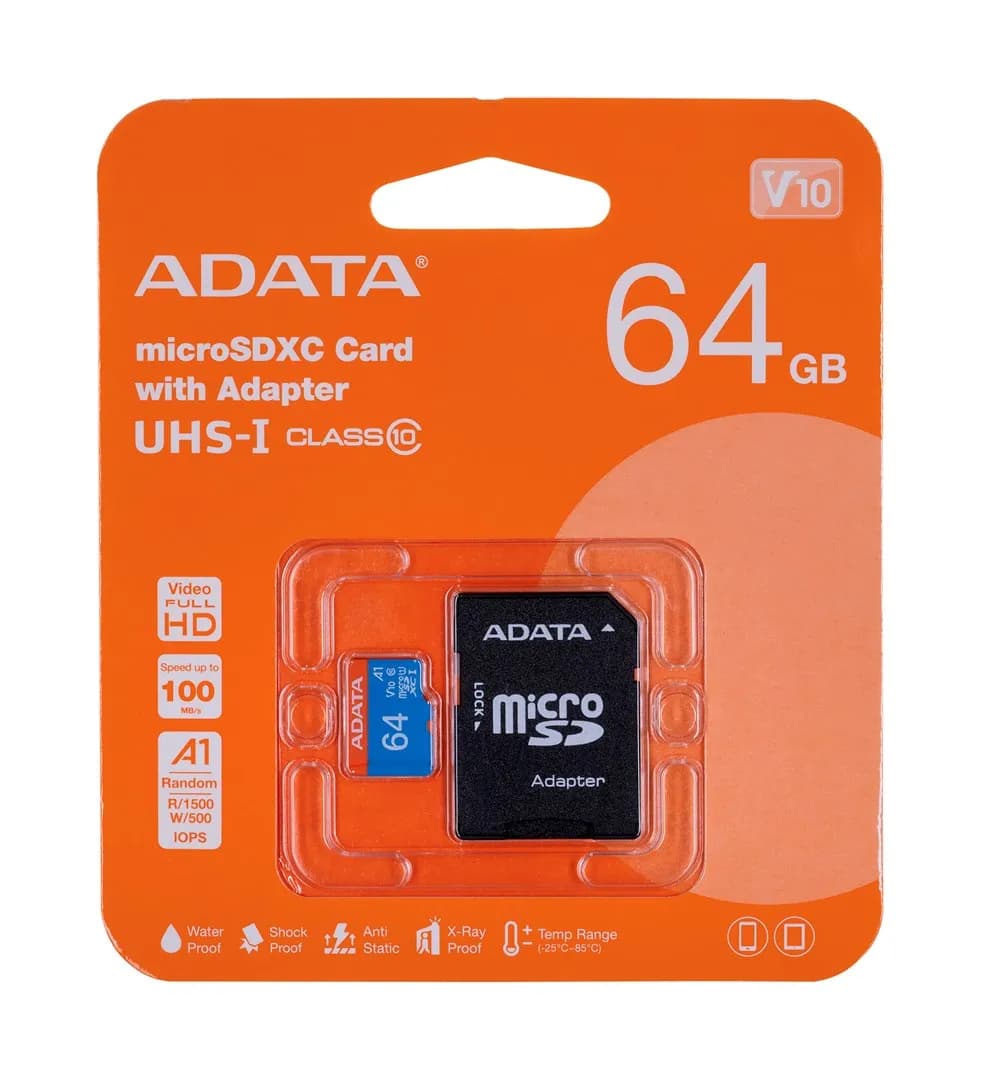 Adata Karta pamięci PREMIER AUSDX64GUICL10A1-RA1 (64GB; Class 10; Adapter), zdjęcie 1 z 3