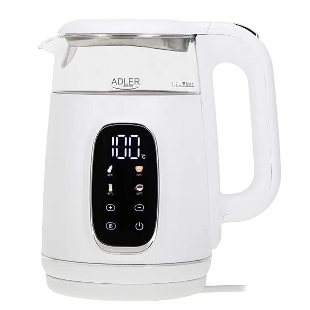 Adler Czajnik elektryczny AD 1305 biało-srebrny, zdjęcie 1 z 10