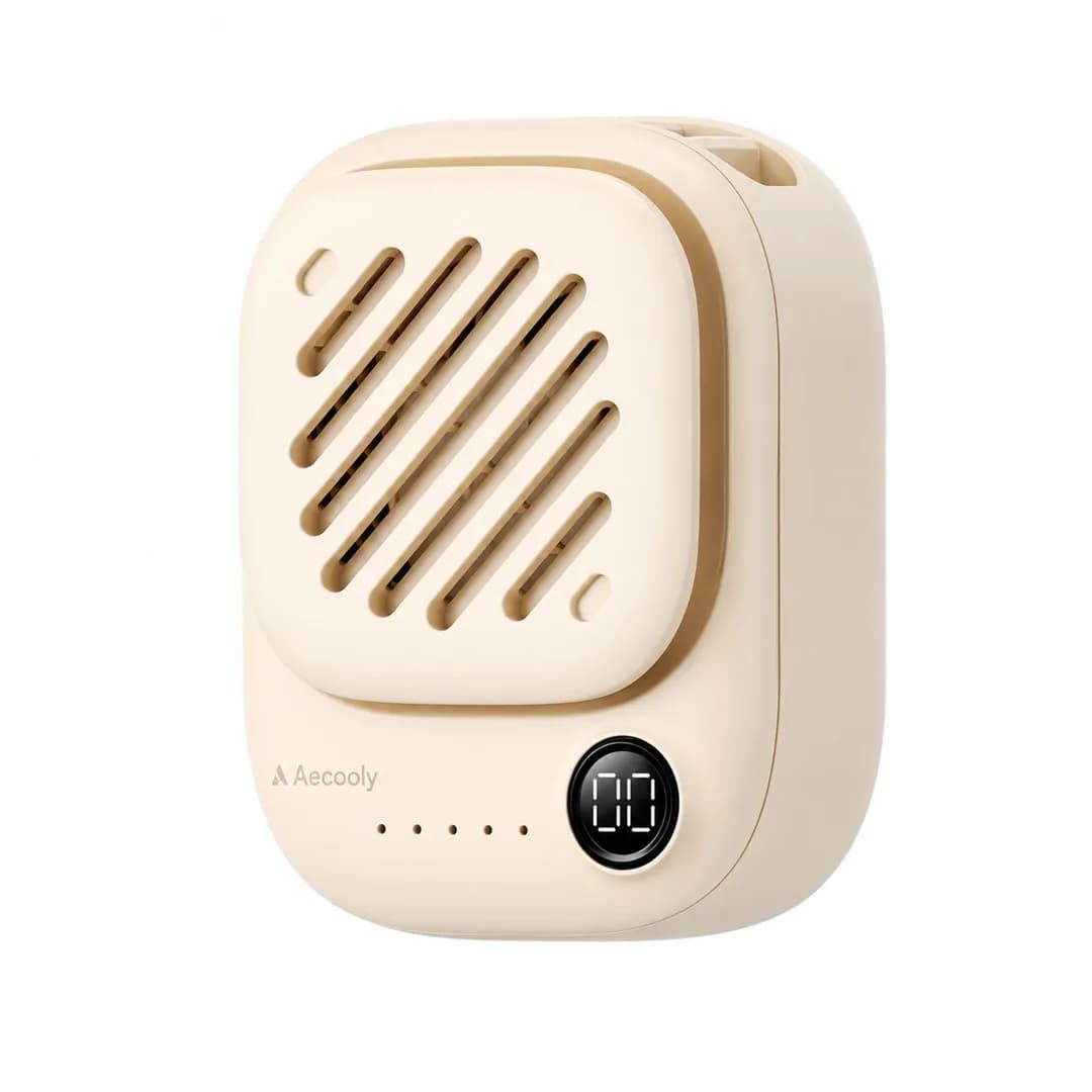 Aecooly Click 01 Mini przenośny wentylator na szyję - beżowy, zdjęcie 1 z 3