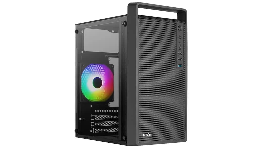 Aerocool OBUDOWA PGS CS-109-G-BK-v1 FRGB czarna, zdjęcie 1 z 10