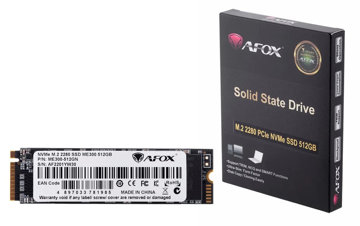 Afox ME300 SSD M.2 PCI-Ex4 512GB TLC 2.5 GB/s NVMe, zdjęcie 1 z 5