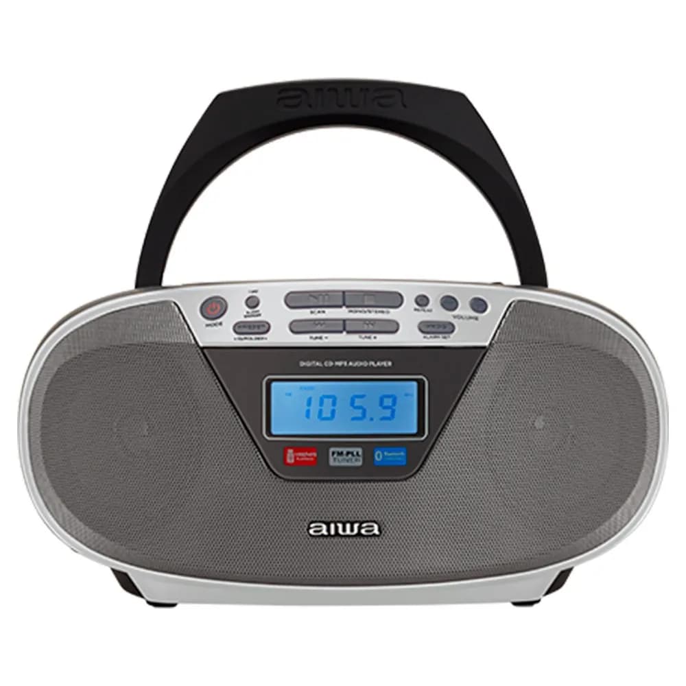 Aiwa boombox BBTU-400SL CD/FM RDS/USB/BT srebrny, zdjęcie 1 z 11