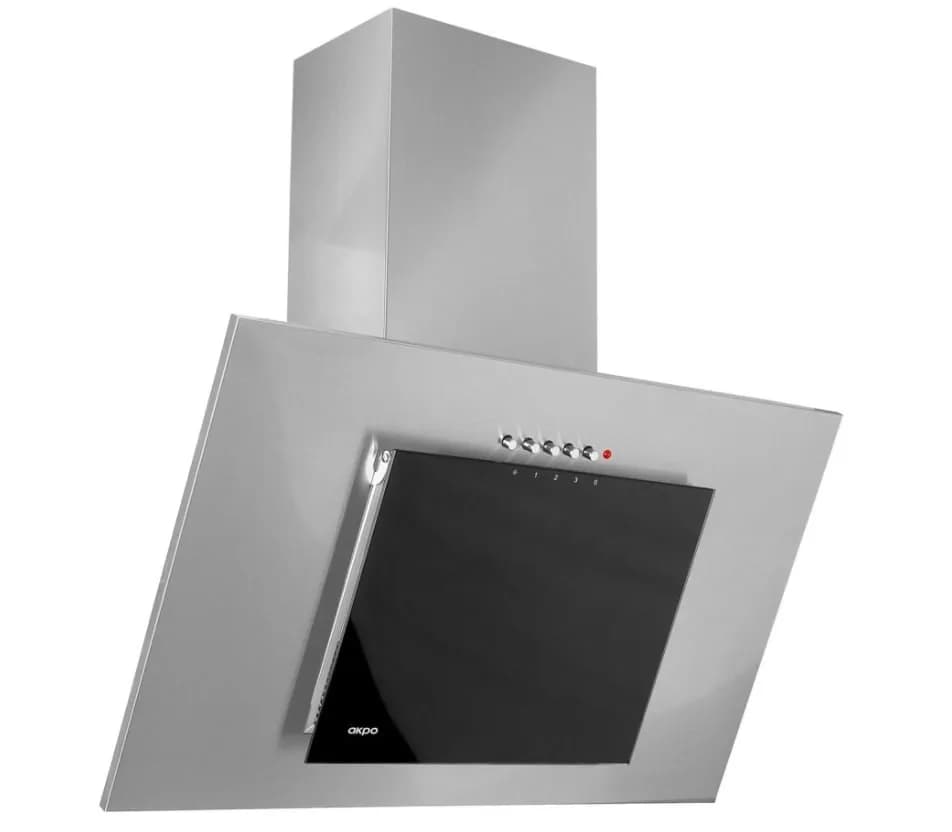 Akpo Okap kominowy WK-4 NERO ECO 60 cm | LED liniowy | szary, czarne szkło, zdjęcie 1 z 6