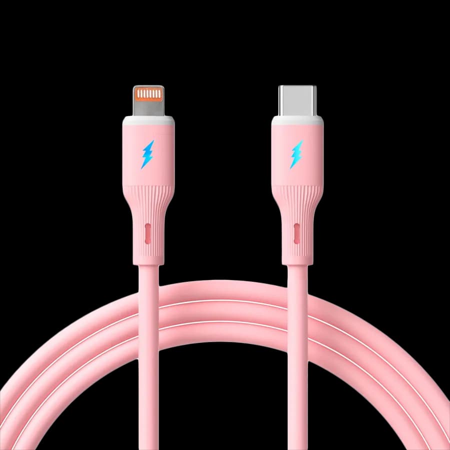 Akyga Kabel USB Akyga AK-USB-71 USB type C (m), Lightning (m) ver. 2.0 30W 1m różowy silikonowy