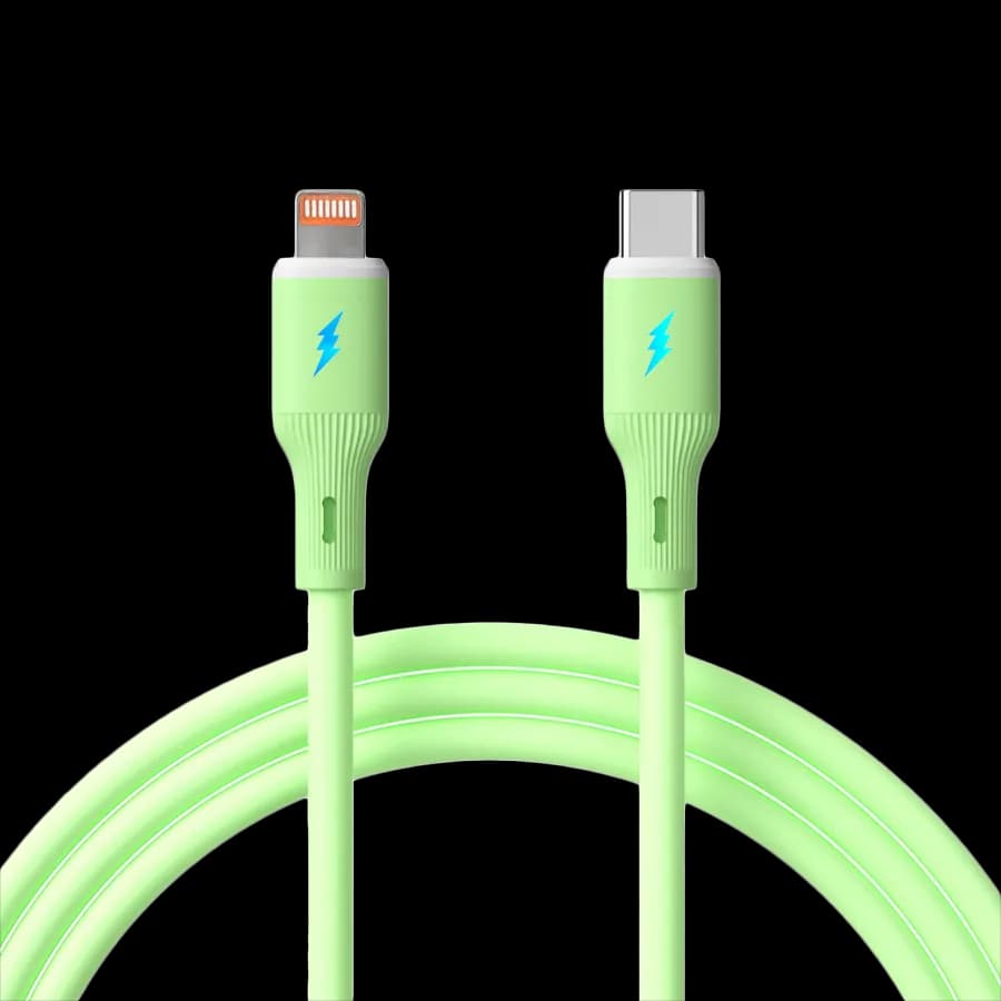 Akyga Kabel USB Akyga AK-USB-73 USB type C (m), Lightning (m) ver. 2.0 30W 1m zielony silikonowy