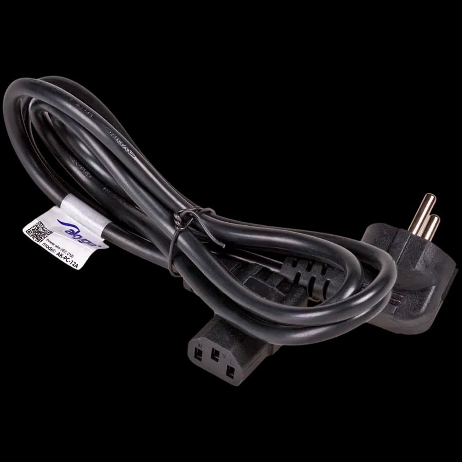 Akyga Kabel zasilający kątowy Akyga AK-PC-12A CCA 3x0.75mm² CEE 7/7, IEC C13 3 m, zdjęcie 1 z 2