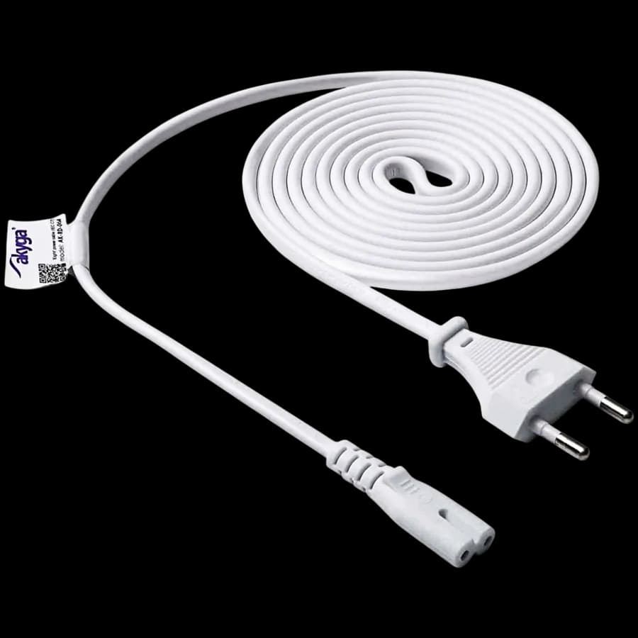 Akyga Kabel zasilający ósemka Akyga AK-RD-06A CCA 2x0.5mm² CEE 7/16, IEC C7 1.5 m biały, zdjęcie 1 z 3