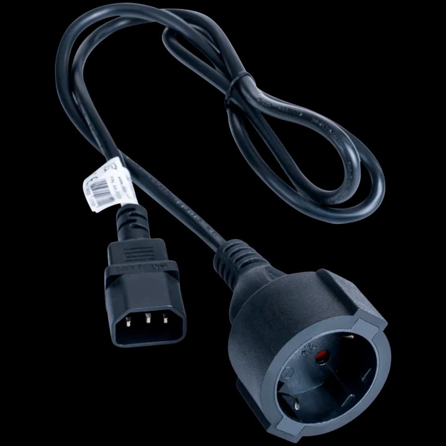 Akyga Kabel zasilający przedłużacz Akyga AK-PC-13A CU 3x0.75mm² CEE 7/3, IEC C14 1 m, zdjęcie 1 z 3