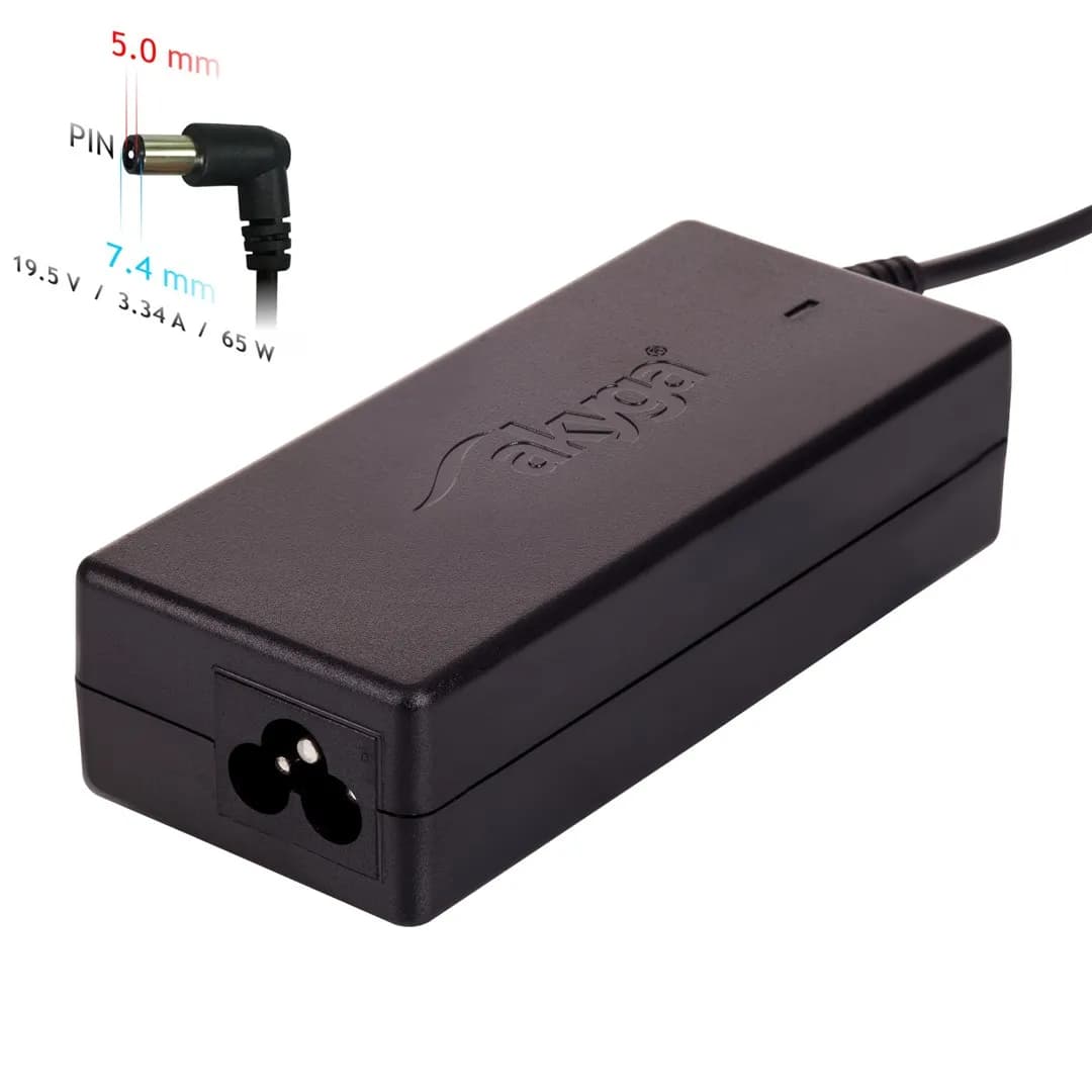 Akyga Zasilacz sieciowy AK-ND-05 do notebooka DELL (19,5 V; 3,34 A; 65W; 7.4 mm x 5 mm), zdjęcie 1 z 6