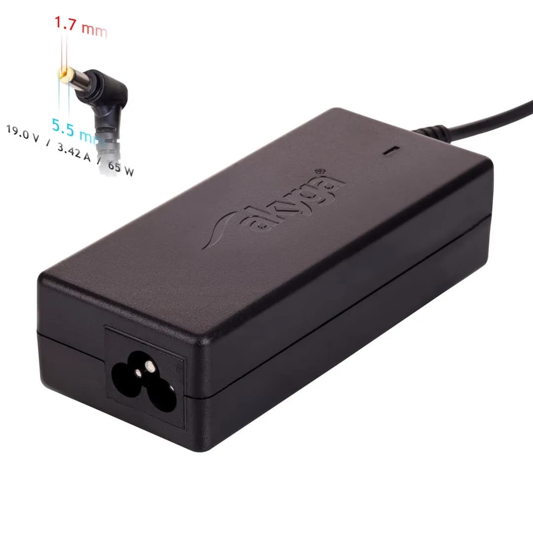 Akyga Zasilacz sieciowy AK-ND-06 do notebooka Acer (19 V; 3,42 A; 65W; 5.5 mm x 1.7 mm), zdjęcie 1 z 6