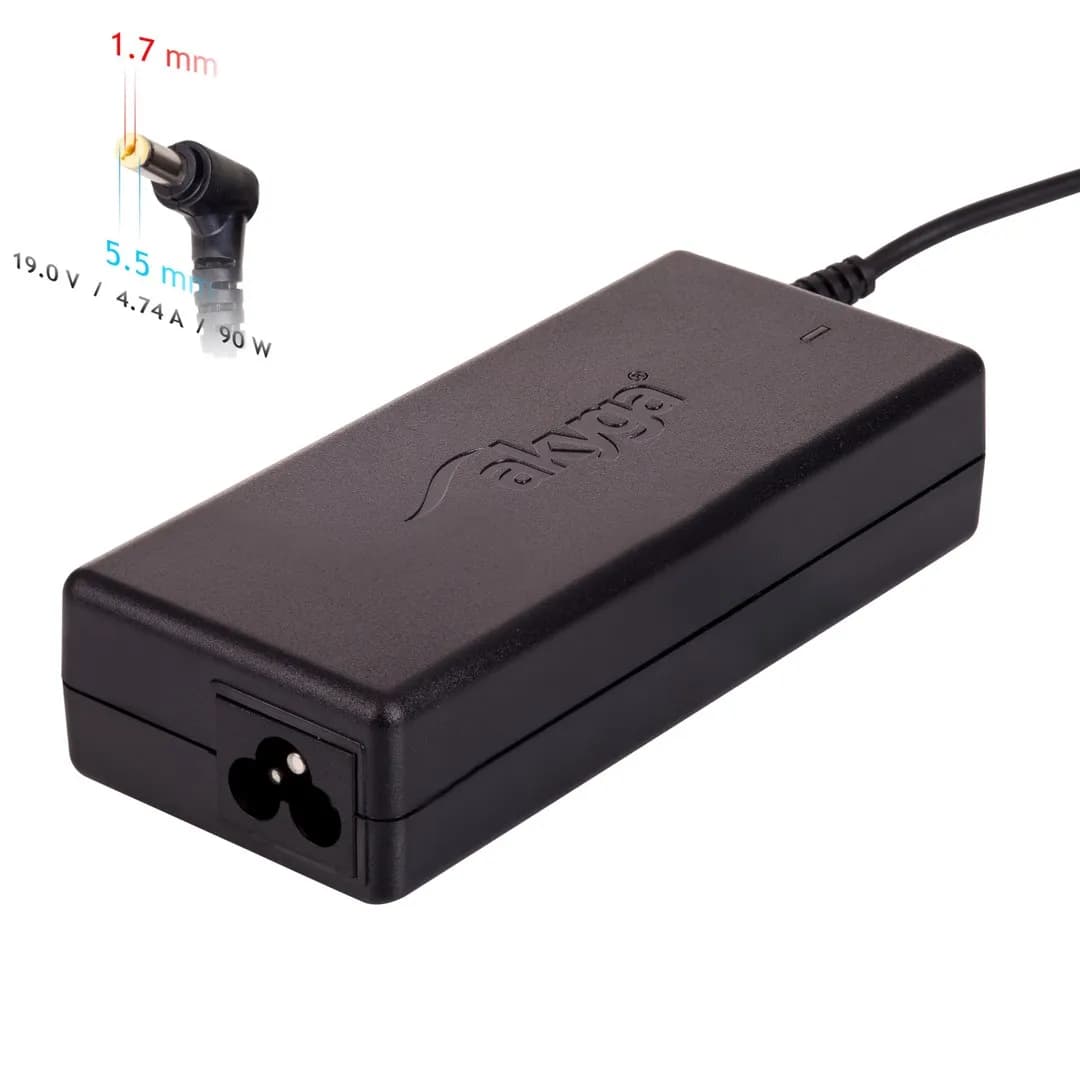 Akyga Zasilacz sieciowy AK-ND-12 do notebooka Acer (19 V; 4,74 A; 90W; 5.5 mm x 1.7 mm), zdjęcie 1 z 6