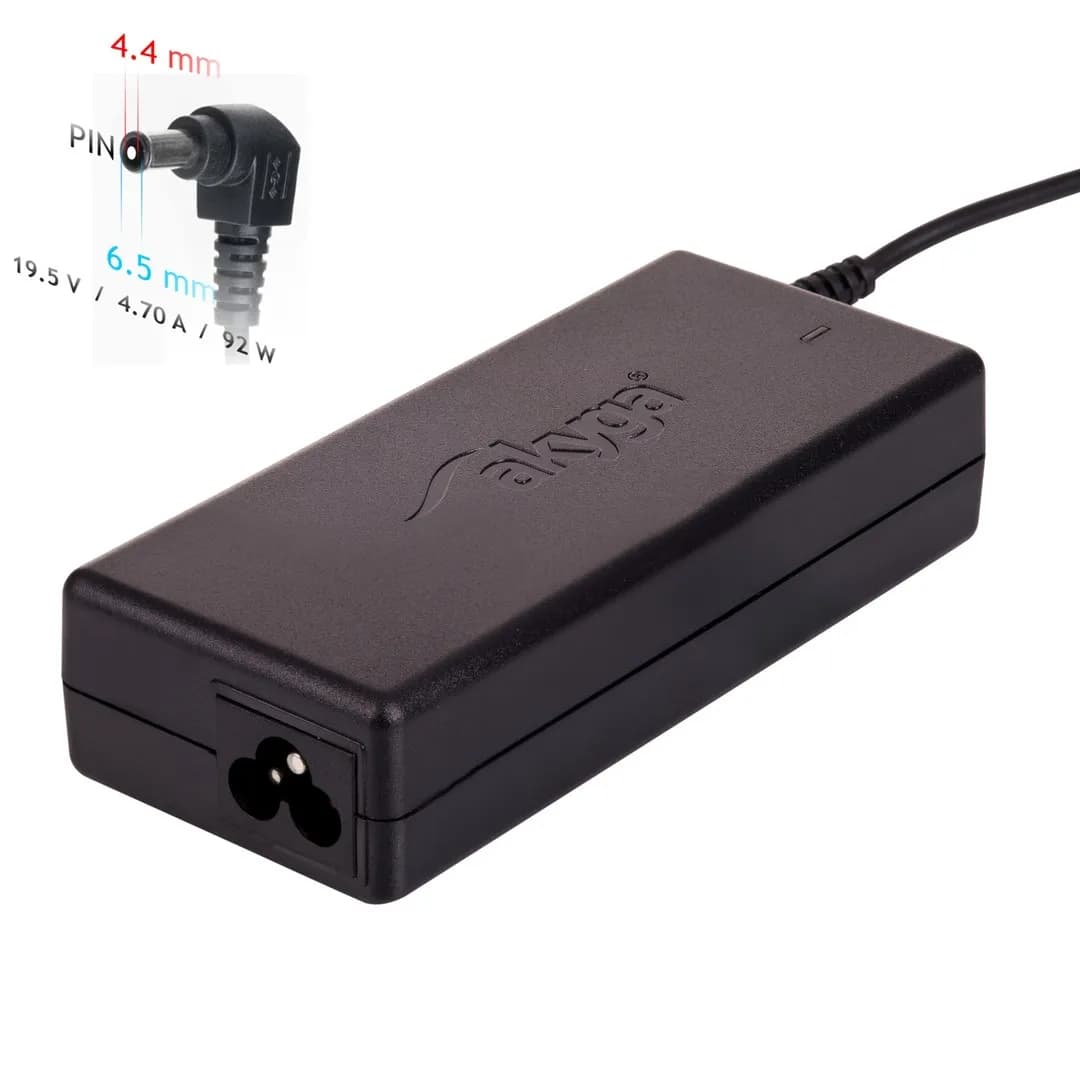 Akyga Zasilacz sieciowy AK-ND-20 do notebooka Sony (19,5 V; 4,7 A; 92W; 6.5 mm x 4.4 mm), zdjęcie 1 z 6