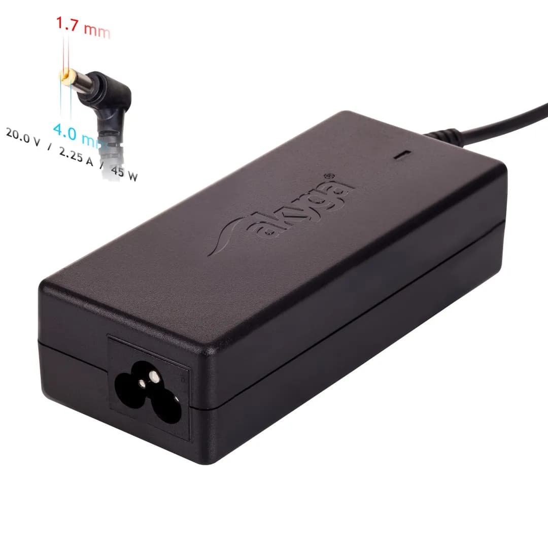 Akyga Zasilacz sieciowy AK-ND-50 do notebooka IBM, Lenovo (20 V; 2,25 A; 45W; 4 mm x 1.7 mm), zdjęcie 1 z 6