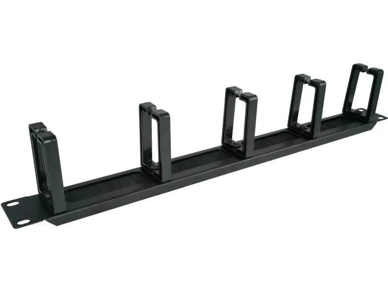 Alantec Alantec-Organizator kabli 1U 19" z przepustem szczotkowym, 5 plastikowych uchwytów, zdjęcie 1 z 2