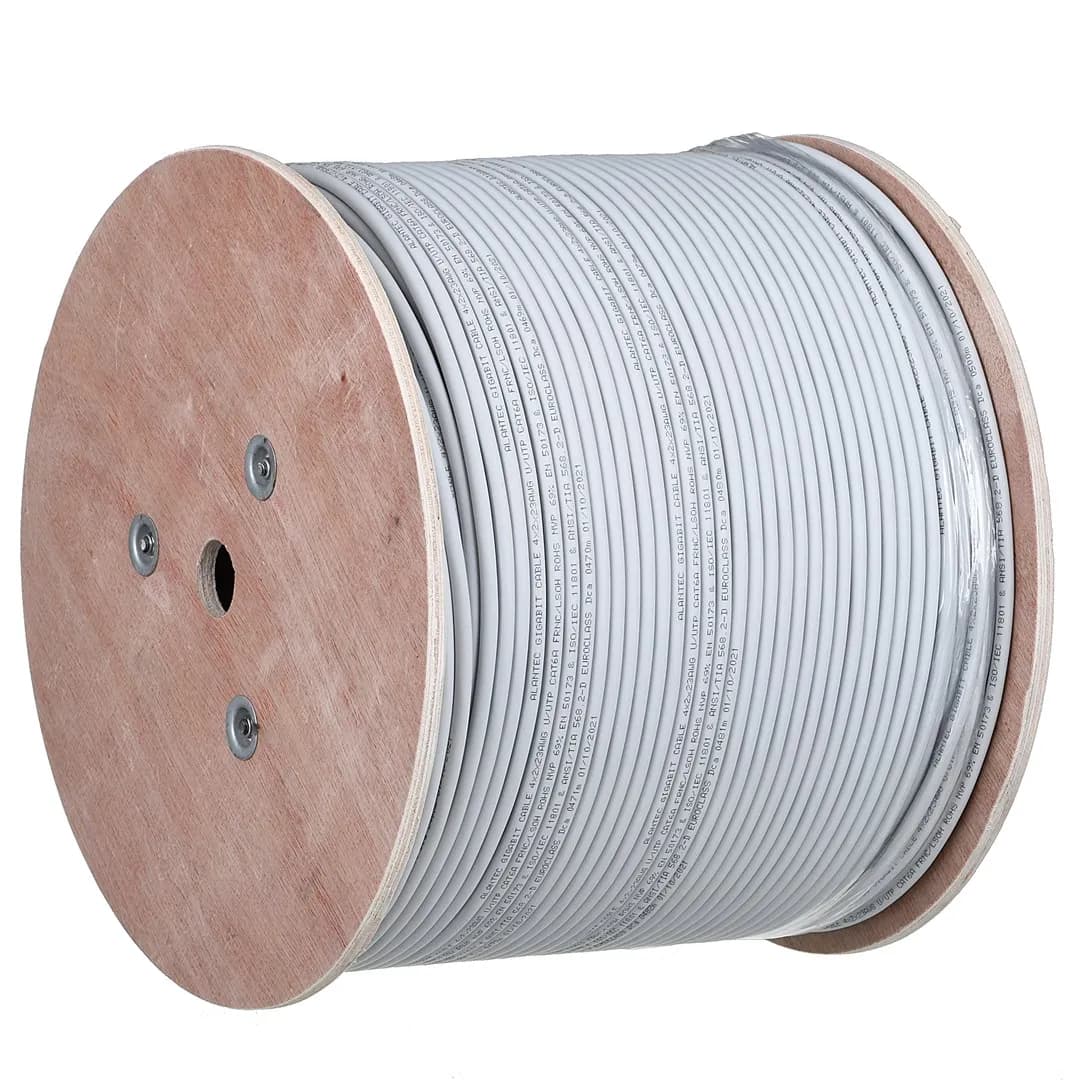 Alantec Kabel U/UTP kat.6A, sieciowy, LSOH, Dca 4x2x23 AWG, 10Gb/s, 700 MHz, szary, 500m, zdjęcie 1 z 3