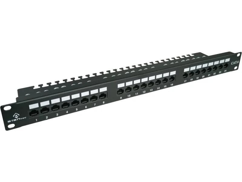 Alantec Patch panel UTP kat.6, 24 porty LSA z półką 1U