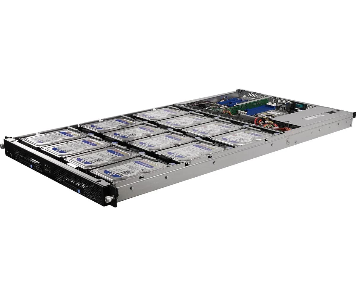 ASRock Platforma Rack (1U) AMD Epyc 7000 ( 2xSFF, 12xLFF, 2x10GbE, Red. PSU, IPMI), zdjęcie 1 z 4