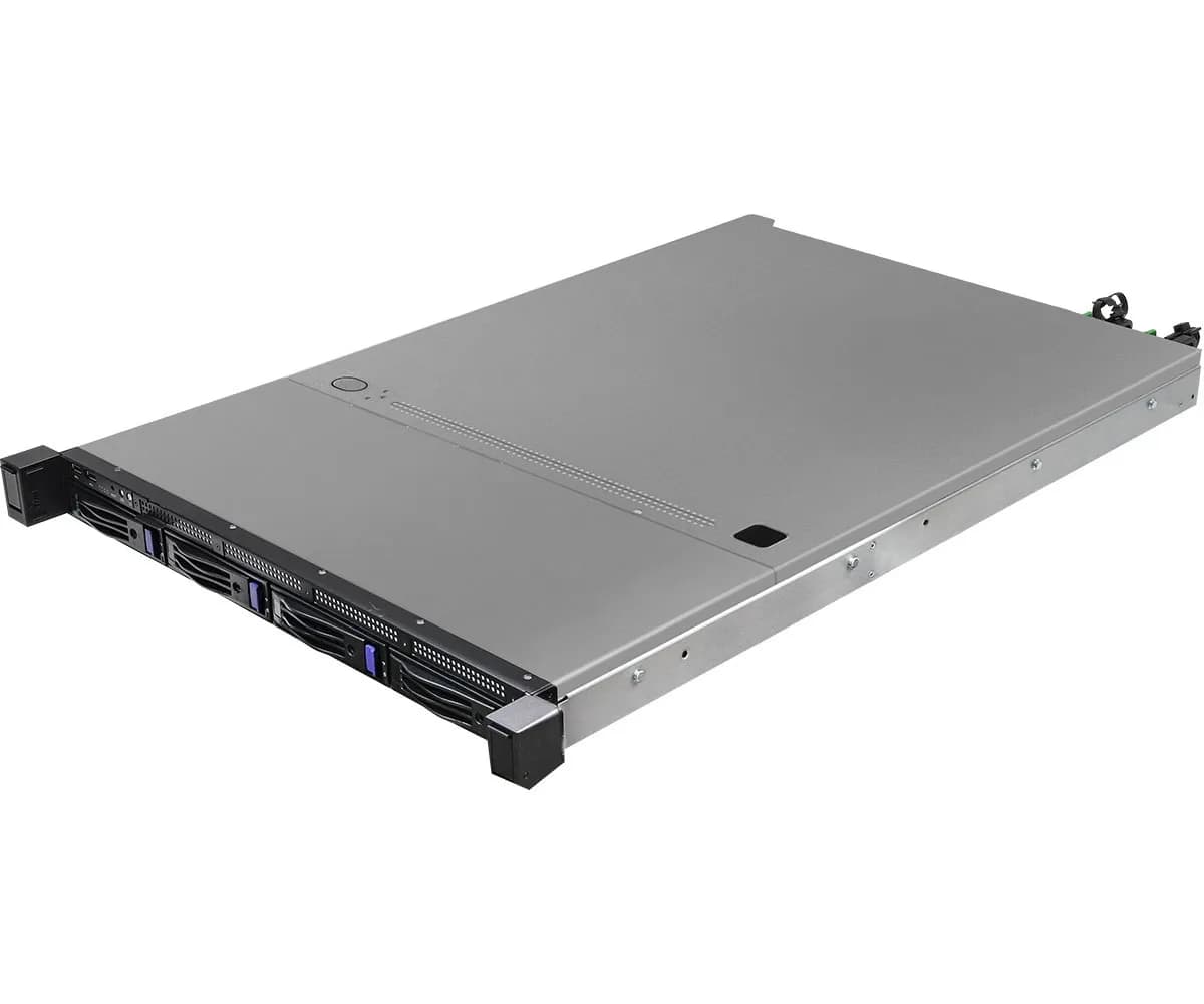 ASRock Platforma Rack (1U) AMD Epyc 9004 (4xLFF, 4XSFF, 2x10GbE, Red. PSU, IPMI), zdjęcie 1 z 3