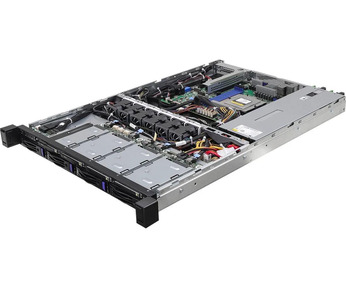ASRock Platforma Rack (1U) AMD Epyc 9004 (4xSFF, 4xLFF, 2x10GbE, Red. PSU, IPMI), zdjęcie 1 z 3