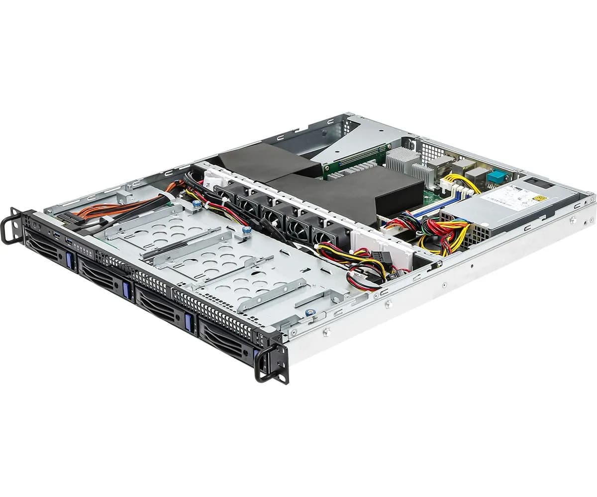 ASRock Platforma Rack (1U) AMD Ryzen (4xLFF, 2x10GbE, 2xGbE, Fixed PSU, IPMI), zdjęcie 1 z 4