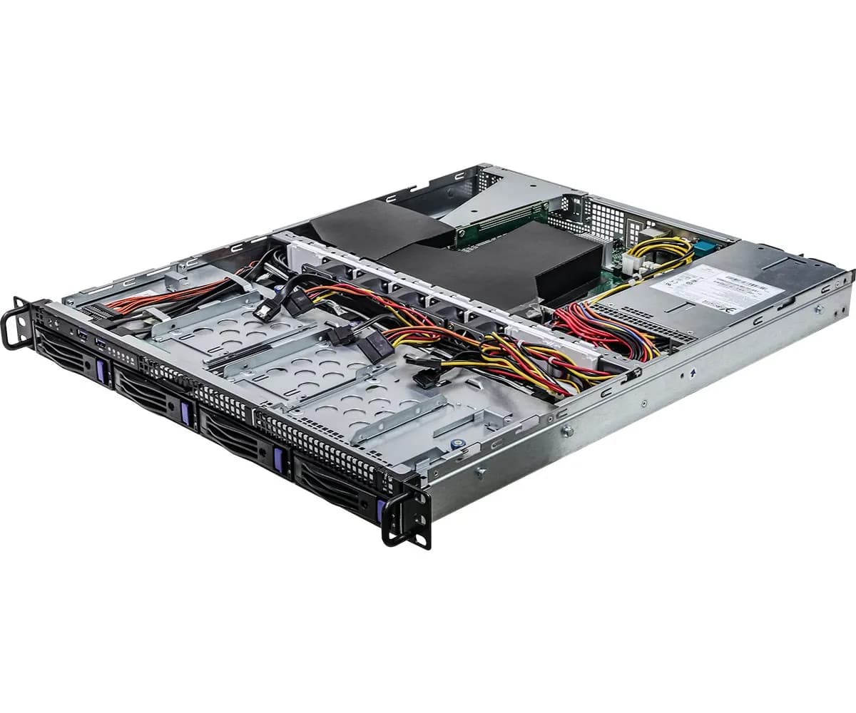 ASRock Platforma Rack (1U) AMD Ryzen (4xLFF, 2xGbE, Red. PSU, IPMI), zdjęcie 1 z 5