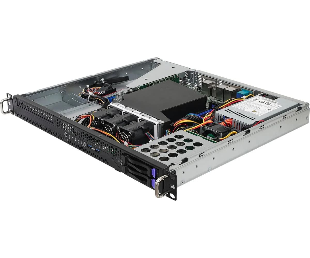 ASRock Platforma Rack (1U) AMD Ryzen 7000 (2xSFF, 2xGbE, Fixed PSU, IPMI), zdjęcie 1 z 5