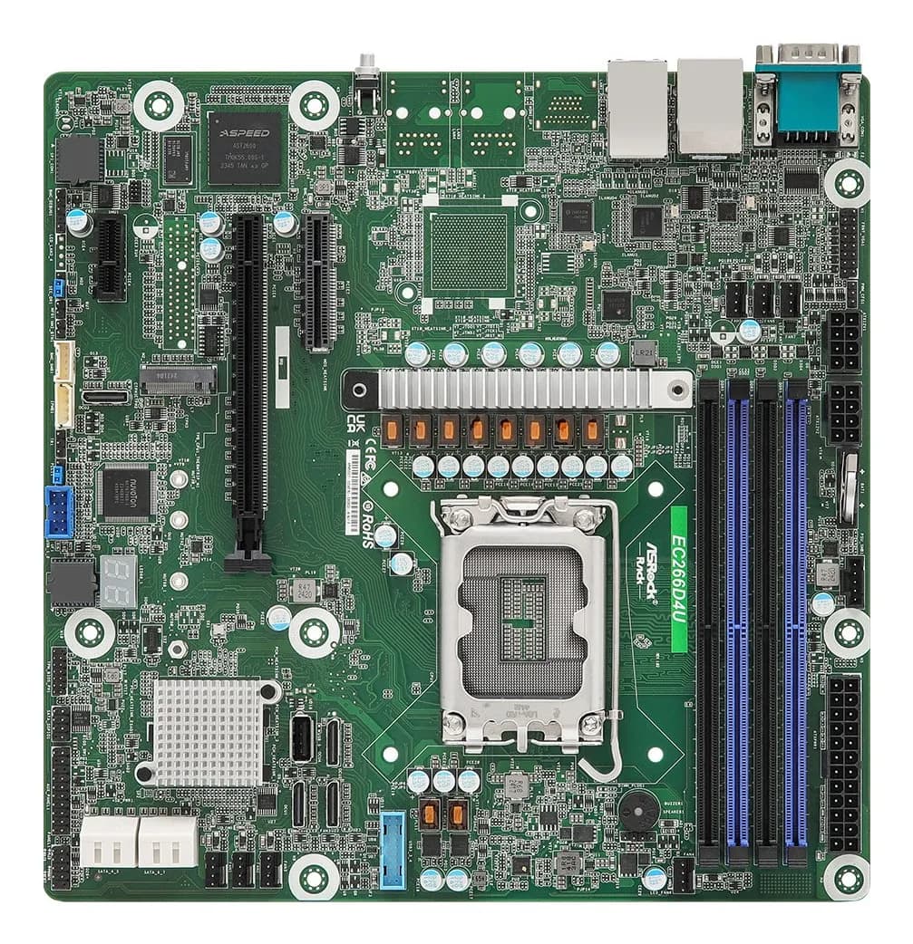 ASRock Płyta główna EC266D4U 1x LGA1700 Intel Xeon E-2400 C266 (4x DIMM, 8x SATA, 4xOCiLink, zdjęcie 1 z 4