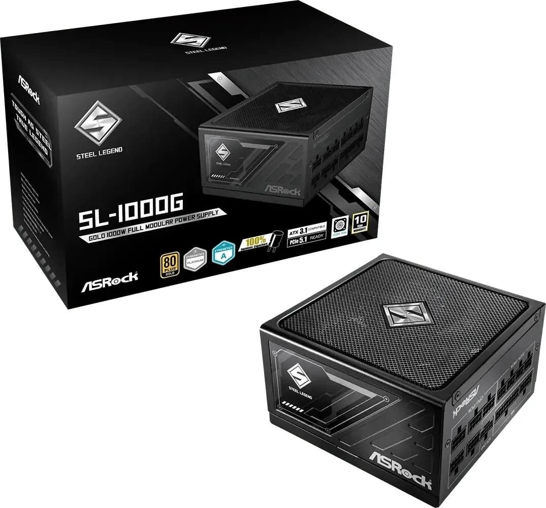 ASRock Zasilacz STEEL LEGEND 1000W 80 Plus Gold, zdjęcie 1 z 7