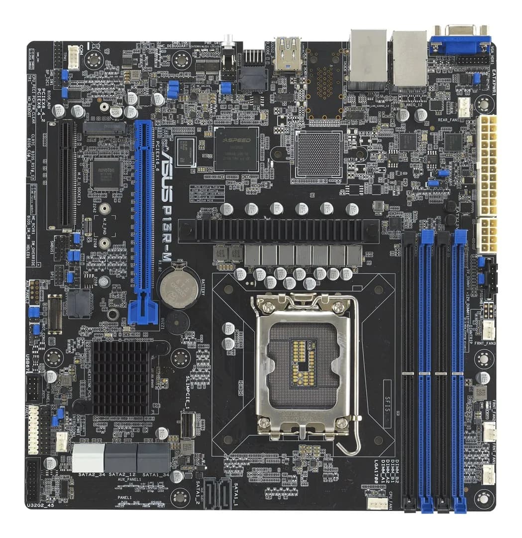 ASUS Płyta główna P13R-M 1x LGA1700 Intel Xeon E-24XX C262 (4xDIMM, 8x SATA, 1xM.2, 2x1GbE, zdjęcie 1 z 4