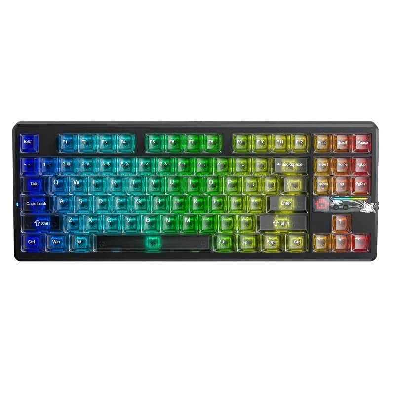 Aula Klawiatura gasket F87Pro V2 Black Mist Transparent Leobog X3 switch RGB