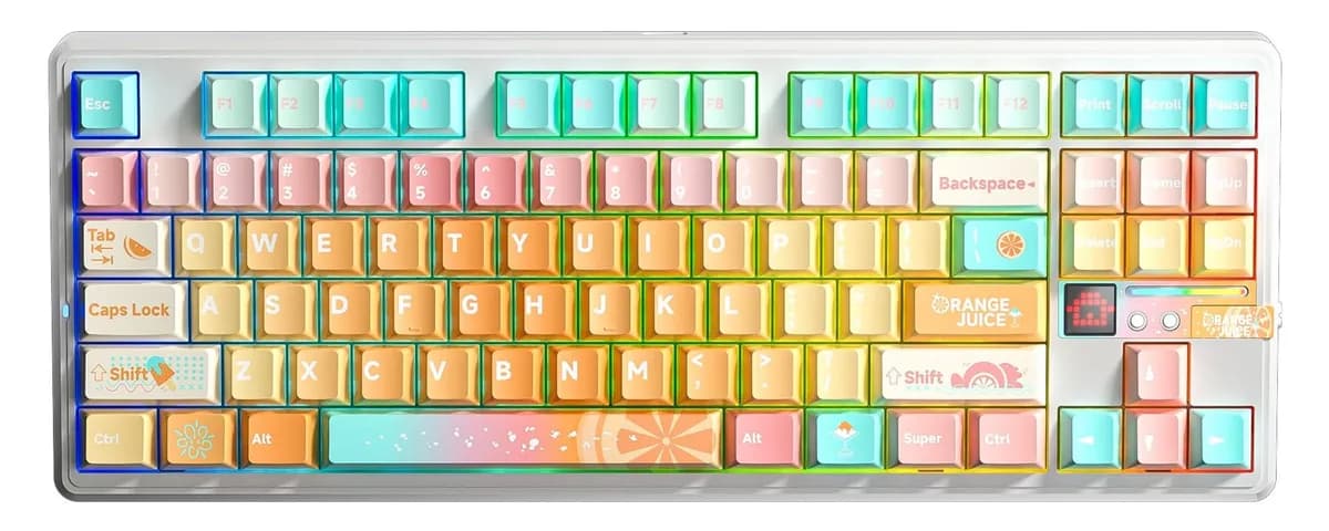 Aula Klawiatura gasket F87Pro V2 Orange Soda Kailh Meteorite Ice Cream switch RGB, zdjęcie 1 z 5