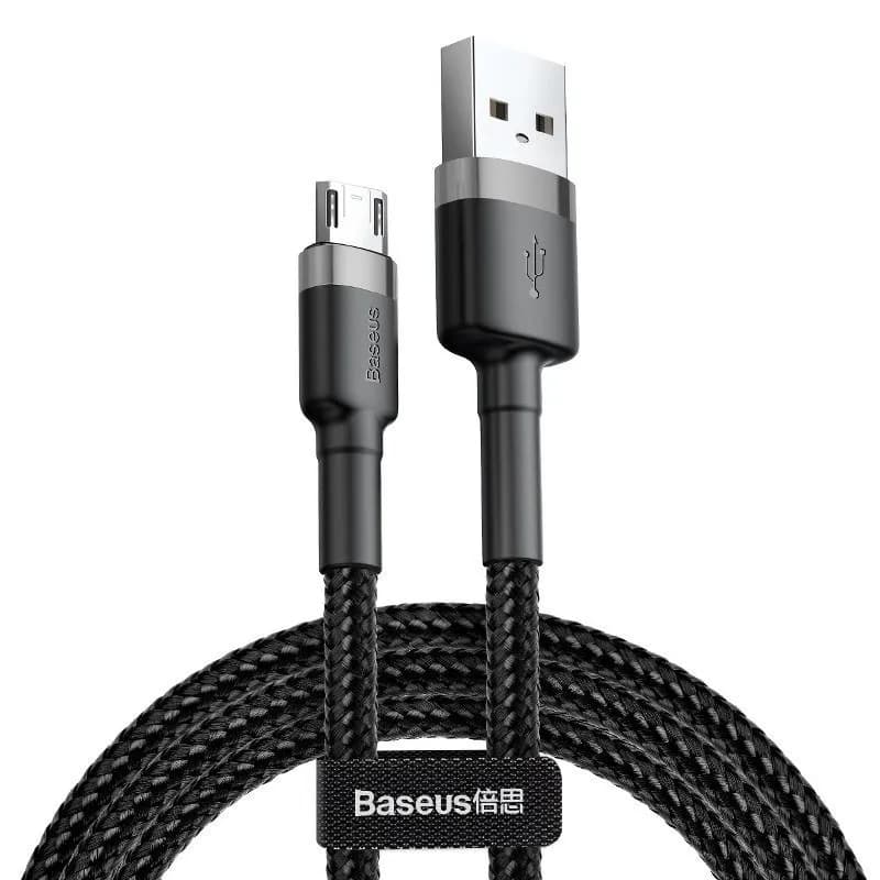 Baseus Kabel cafule CAMKLF-BG1 (USB M - Micro USB M; 1m; kolor szaro-czarny), zdjęcie 1 z 3