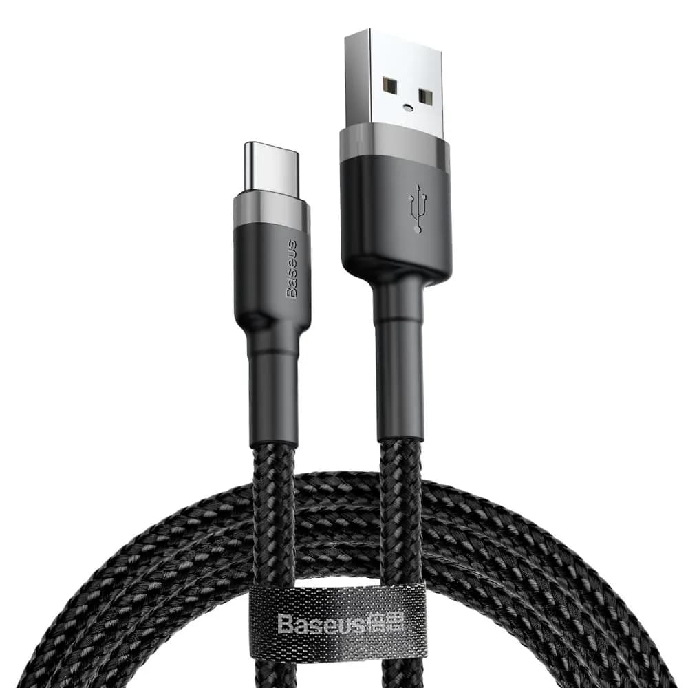Baseus Kabel Cafule CATKLF-CG1 (USB 2.0 - USB typu C ; 2m; kolor szaro-czarny)